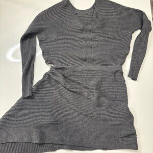 All saints Jersey Grey Dress Size Large Grey Asymmetrical Wool Blend A070326